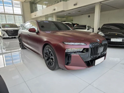 2024 BMW i7 0.0 xDrive60 Gran Lusso Sedan Red on Grey Electric ATPM Full Option xDrive EV Listrik Merah full